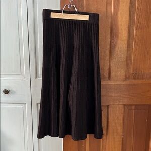 Weill Paris wool & metallic Black Ribbed Skirt